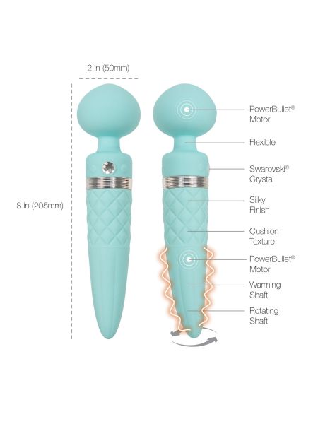 Pillow Talk - Sultry Wand Massager Teal - 5