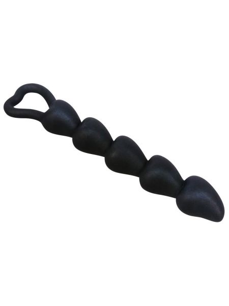 Plug sex analny sonda z kulkami pętlą serca 19cm - 5