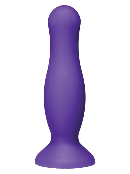 Gładkie dildo analne zatyczka z przyssawką fiolet - 4