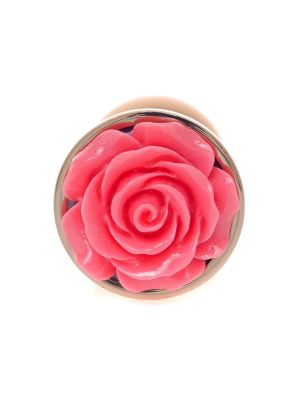 Korek analny różowa róża zatyczka ze stali 7cm - image 2