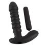 Dildo korek analny czarny prążkowany 17 cm - 10