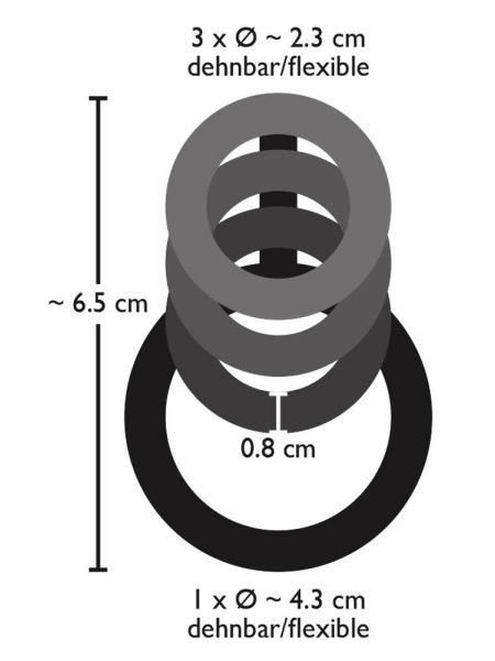 Poczwórny długi duży pierścień na penisa nakładka - 10
