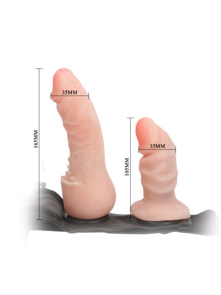 Podwójna penetracja uprząż strapon 2 dildo penisy - 4