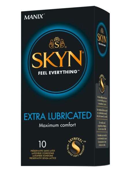 Prezerwatywy bez lateksu nawilżane Skyn Extra Lubricated x10
