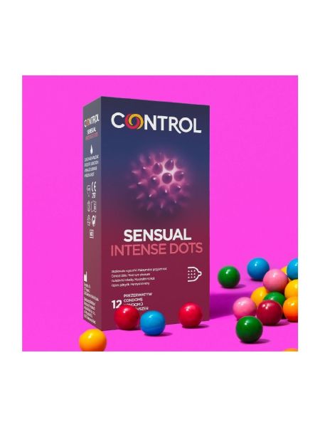 Prezerwatywy z dużymi wypustkami Control Intense Dots 12 szt - 2