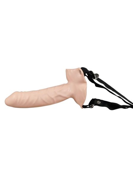 Strap-on uprząż czarna realistyczne dildo 15 cm - 3