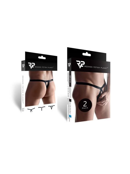 2 pack męskich stringów z gumy S/M - 4