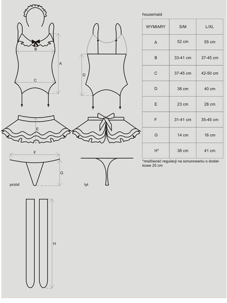 Przebranie erotyczna sex pokojówka obsessive l/xl - 8