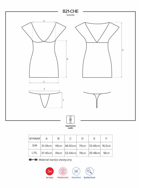 Przejrzysta koszulka komplet stringi obsessive lxl - 7