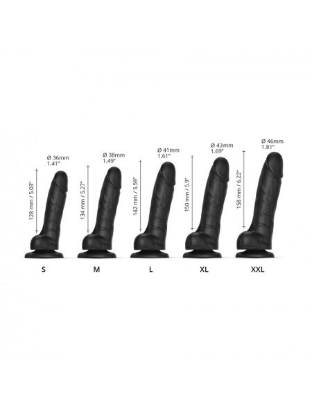 Realistyczne dildo sliding skin black xxl - 4