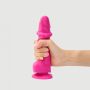 Realistyczne dildo sliding skin fushia m - 3