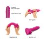 Realistyczne dildo sliding skin fushia m - 4