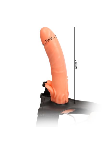 Realistyczny penis strapon wibrator z pasami 20cm - 5