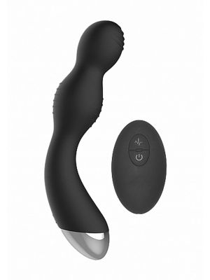 Remote Controlled E-Stim & Vibrating G/P-Spot Vibrator - Black