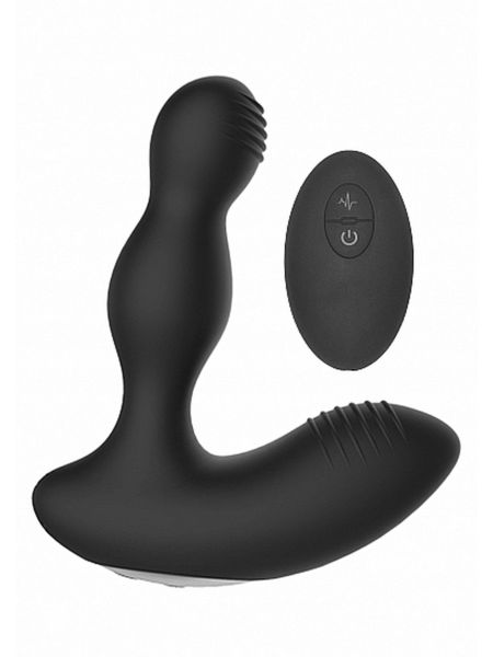 Remote Controlled E-Stim & Vibrating Prostate Massager - Black