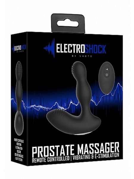 Remote Controlled E-Stim & Vibrating Prostate Massager - Black - 3