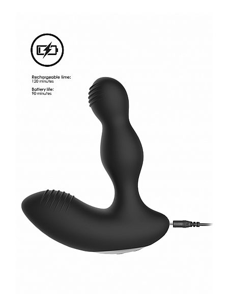 Remote Controlled E-Stim & Vibrating Prostate Massager - Black - 10