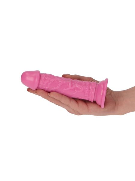 Realistyczne żylaste różowe dildo z przyssawką - 8