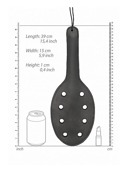 Saddle Leather Paddle With 8 Holes - Black - 2