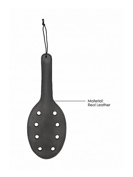 Saddle Leather Paddle With 8 Holes - Black - 4