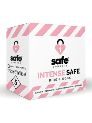 Prezerwatywy z wypustkami Safe Ribs & Nobs 5 szt