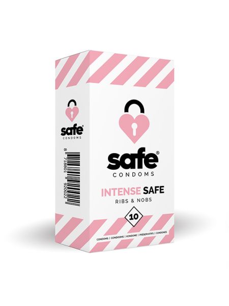 Prezerwatywy z wypustkami Safe Ribs & Nobs 10 szt
