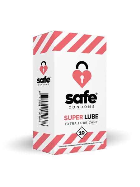 Prezerwatywy z lubrykantem klasyczne Safe Super Lube 10 szt