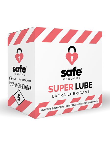 Prezerwatywy z lubrykantem klasyczne Safe Super Lube 5 szt
