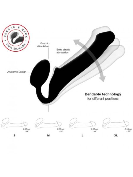 Czarne podwójne dildo stymulacja punktu G pochwy - 3