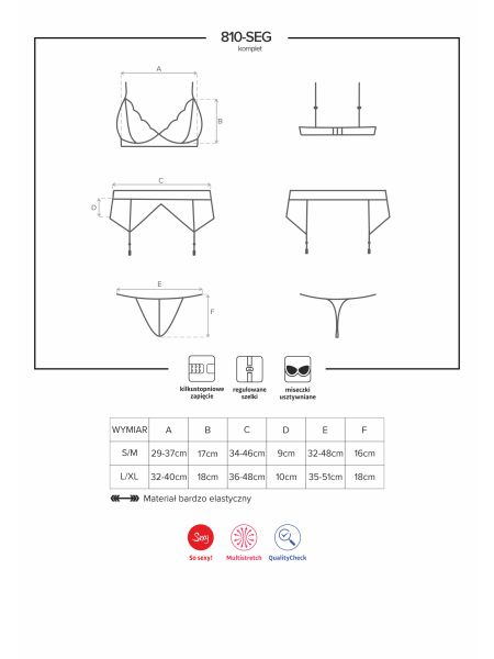 Sex komplet biustonosz pas stringi obsessive l/xl - 7