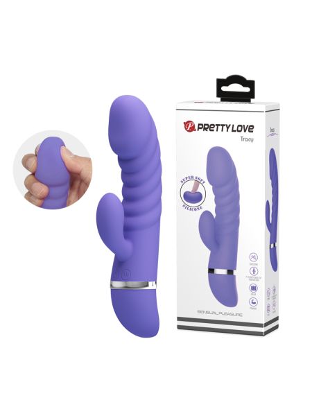 Sex wibrator ze stymulatorem łechtaczki 7tryb 18cm