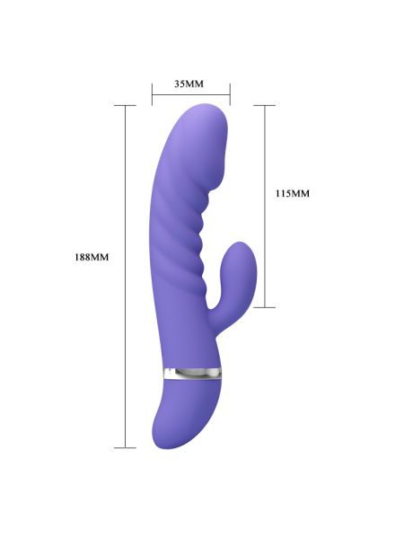 Sex wibrator ze stymulatorem łechtaczki 7tryb 18cm - 8