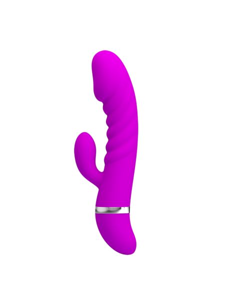 Sex wibrator ze stymulatorem łechtaczki 7tryb 18cm - 2