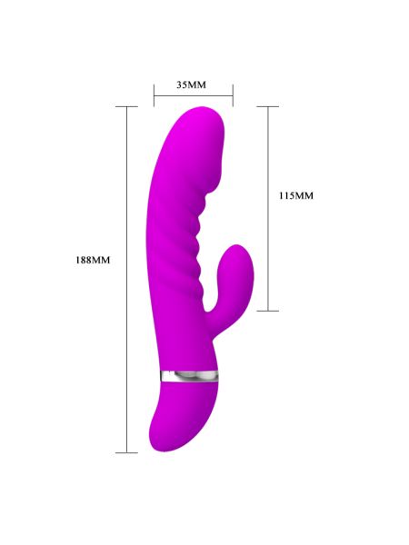 Sex wibrator ze stymulatorem łechtaczki 7tryb 18cm - 5