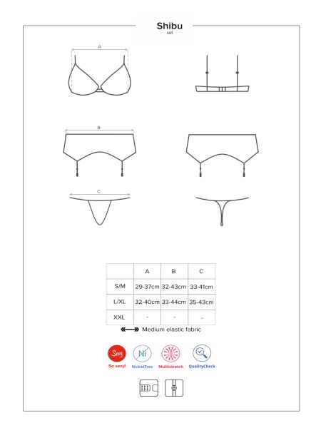 Sexy komplet biustonosz pas stringi obsessive l/xl - 7