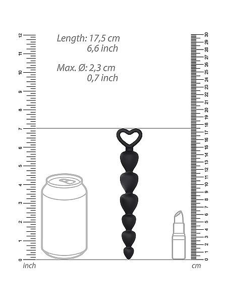 Korek koraliki analne zatyczka plug czarny 17,5 cm - 3