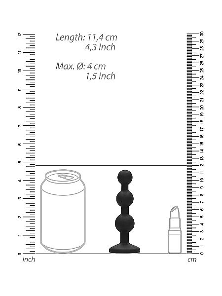 Korek analny zatyczka silikonowa czarna plug 12 cm - 3