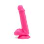 Silikonowy penis dildo z jądrami przyssawką 15cm - 2