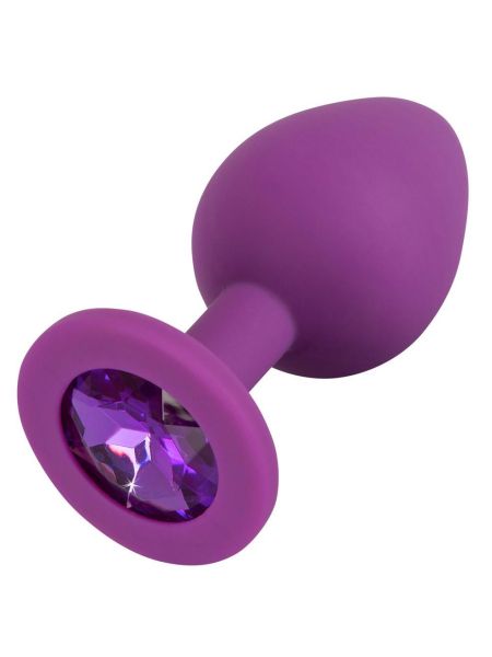 Silikonowy plug korek analny z kamyczkiem sex 7cm - 3