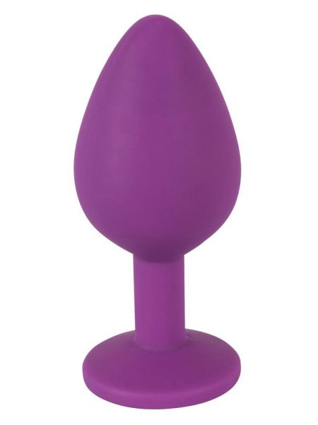 Silikonowy plug korek analny z kamyczkiem sex 7cm - 4