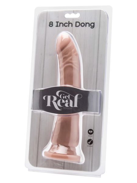 Smukłe zgrabne dildo z żyłami naturalny penis 20cm - 3