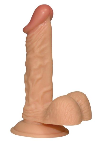 Solidne naturalne dildo jak penis przyssawka 17cm - 4