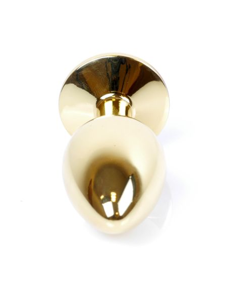 Stalowy korek analny plug złoty sex kryształ 7cm - 5