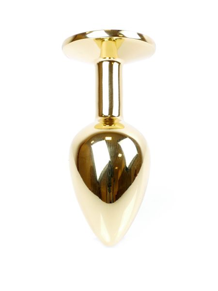 Stalowy korek analny plug złoty sex kryształ 7cm - 6