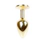 Stalowy korek analny plug złoty sex kryształ 7cm - 7