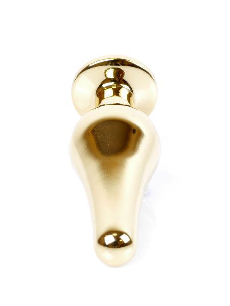 Stalowy korek analny złoty metalowy kryształ 9cm - 4