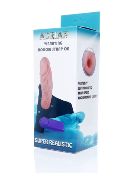 Strapon proteza penisa pusta dildo wibrator 16cm - 2