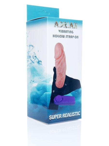 Strapon proteza penisa pusta dildo wibrator 16cm - 6