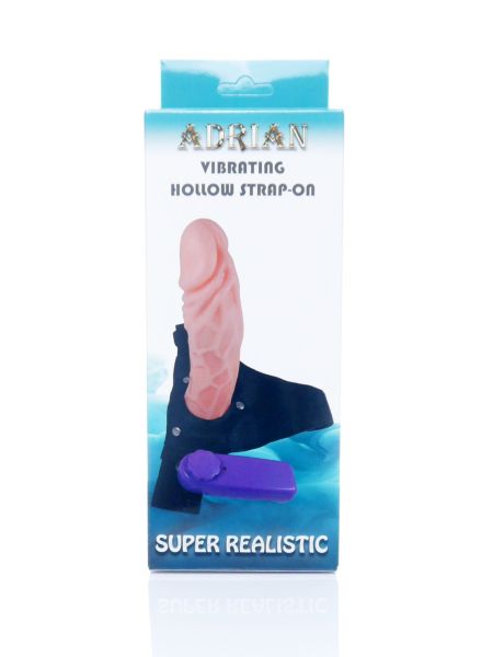 Strapon proteza penisa pusta dildo wibrator 16cm - 8