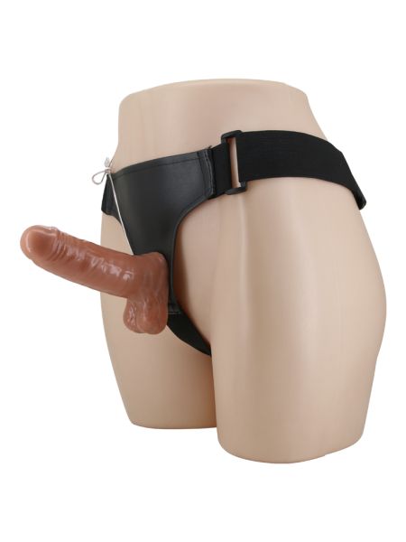 Strapon z wibracjami na paskach uprząż sex 16cm - 15